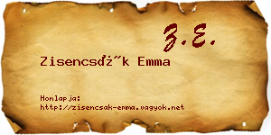Zisencsák Emma névjegykártya